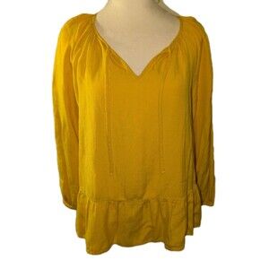 Old Navy Babydoll Top Women’s Medium Linen Blend V-neck Bee in a Bonnet Boho